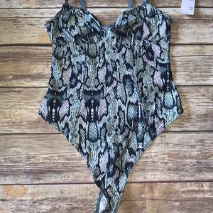 Teal Snake Skin Bodysuit